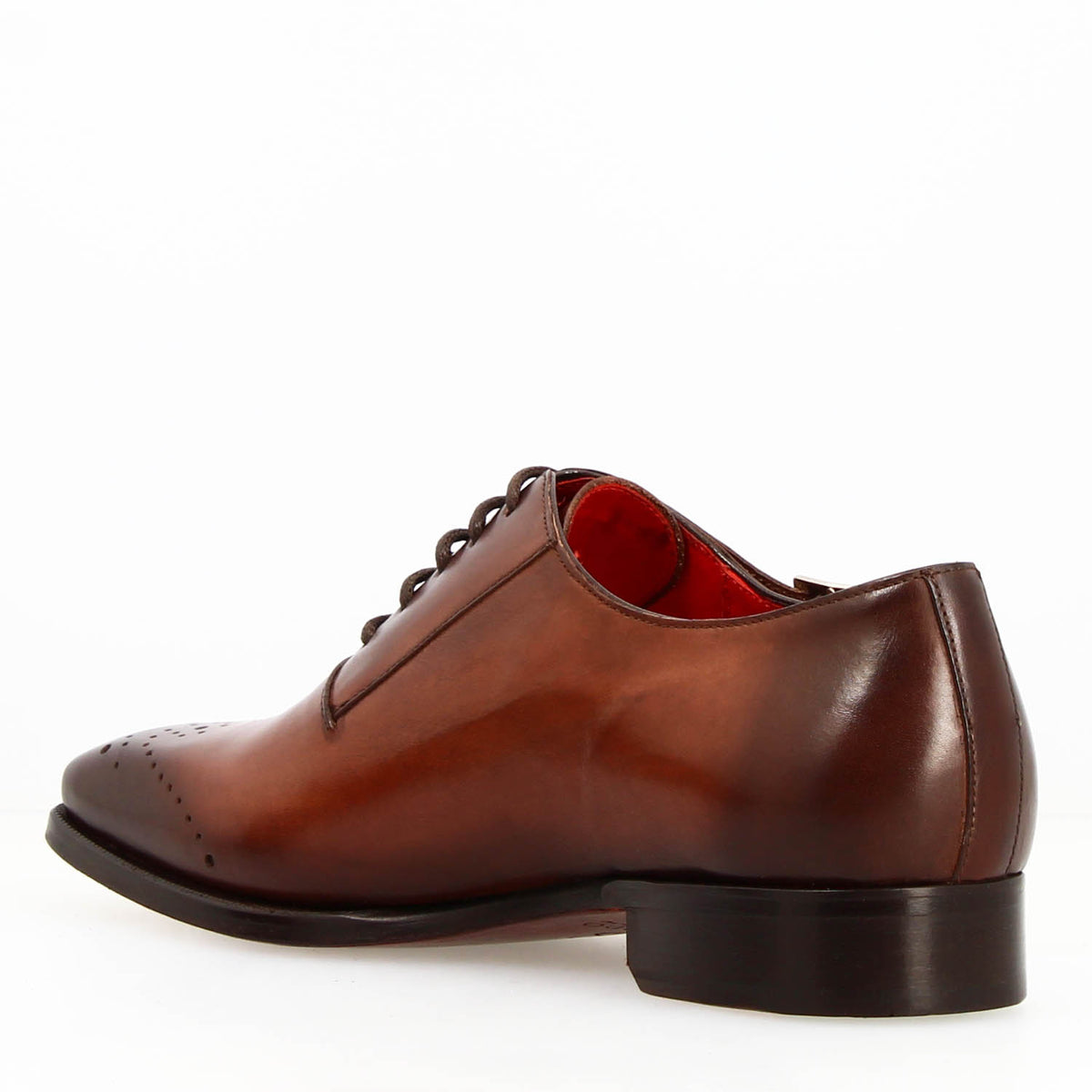 Appiano marrone oxford con fibbia semibrogue in pelle - LeonardoShoes