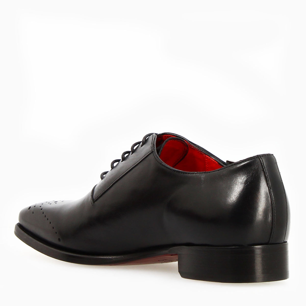Appiano nero oxford da uomo semibrogue in pelle - LeonardoShoes
