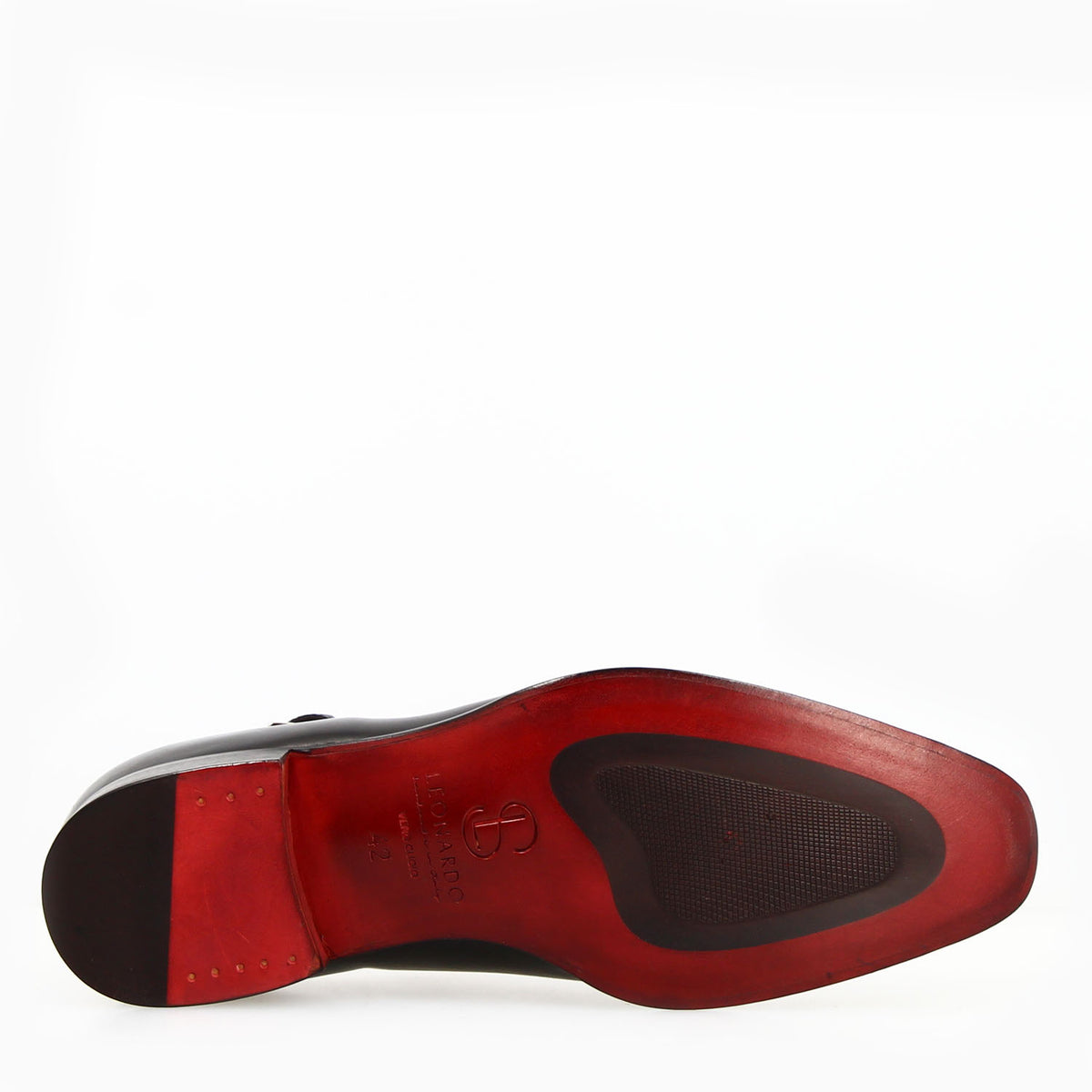 Appiano nero oxford da uomo semibrogue in pelle - LeonardoShoes