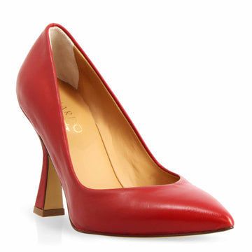 Décolleté rosso da donna in pelle e tacco alto 12cm - LeonardoShoes