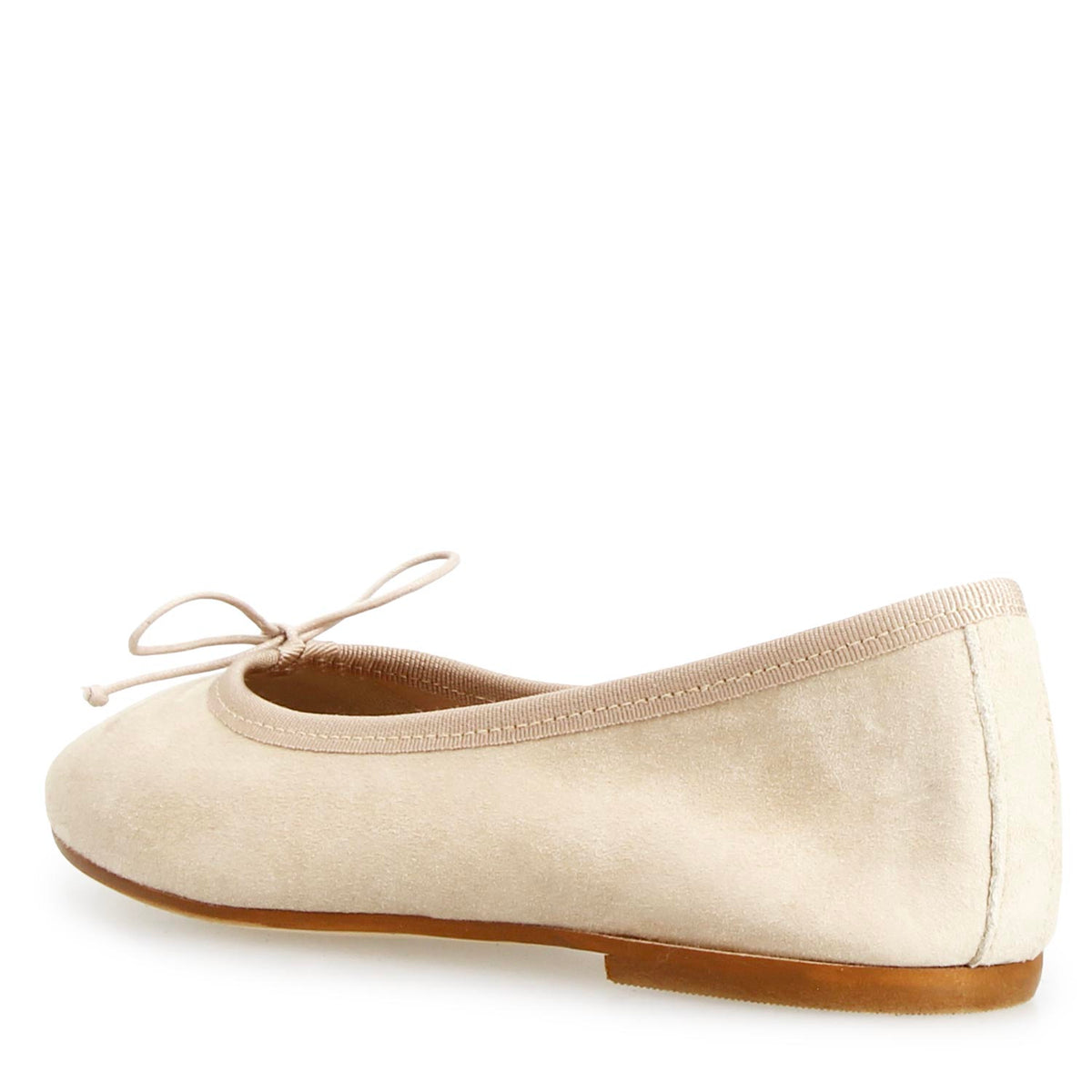 Ballerina da donna Fiocco in camoscio beige sfoderate - LeonardoShoes