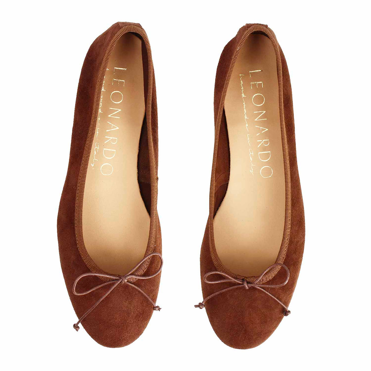 Ballerine da donna Fiocco in camoscio marrone - LeonardoShoes