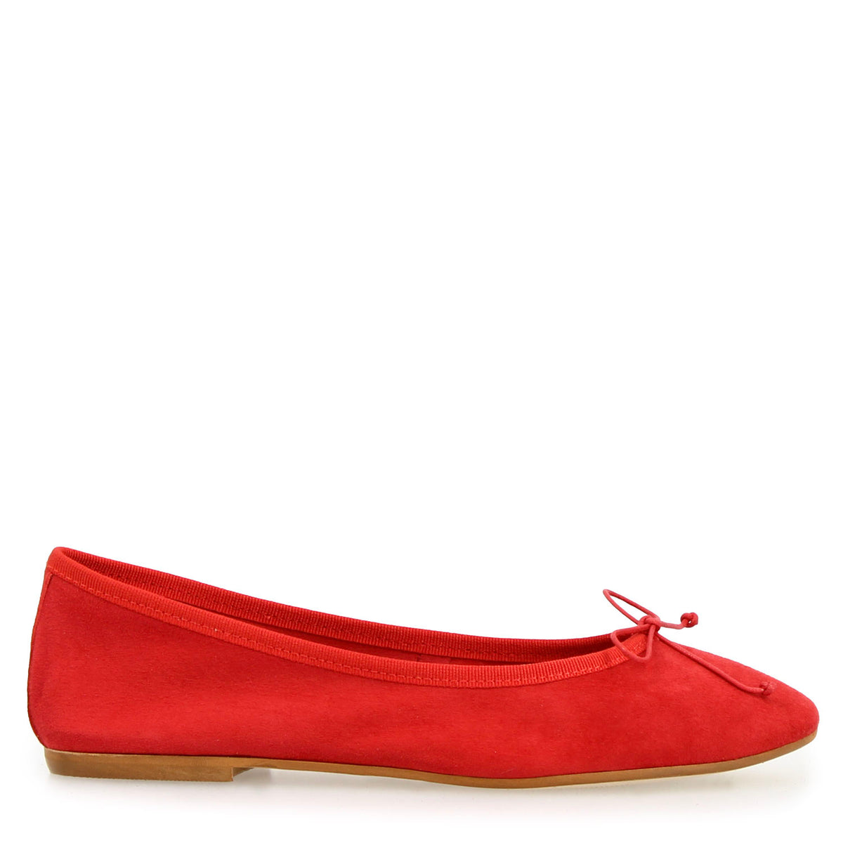 Ballerine da donna Fiocco in camoscio rosso - LeonardoShoes