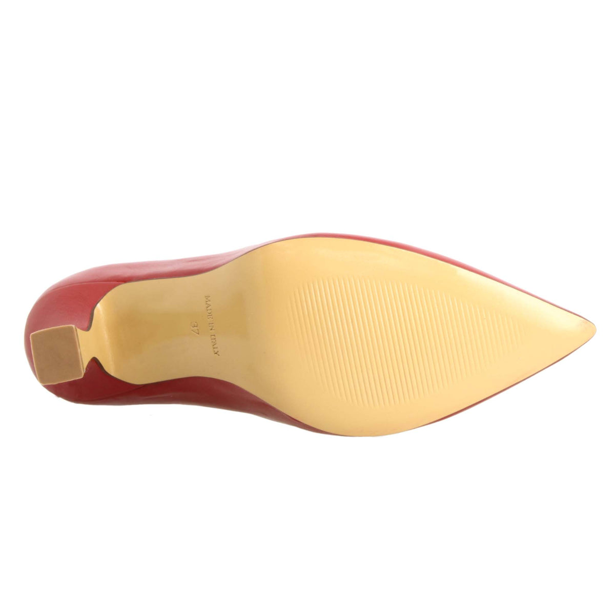 Décolleté rosso da donna  in pelle a punta e tacco alto - LeonardoShoes