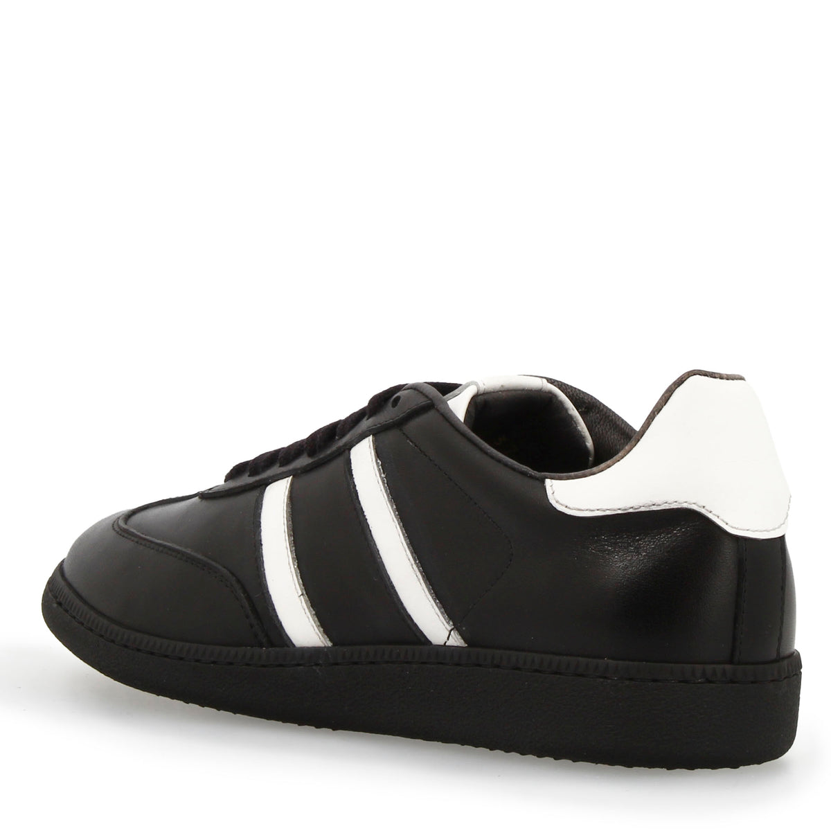 Sneaker artigianale da donna in pelle colore nero - LeonardoShoes