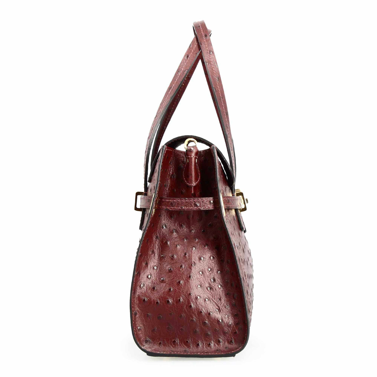 Borsa a mano grande artigianale da donna in pelle stampata bordeaux - LeonardoShoes