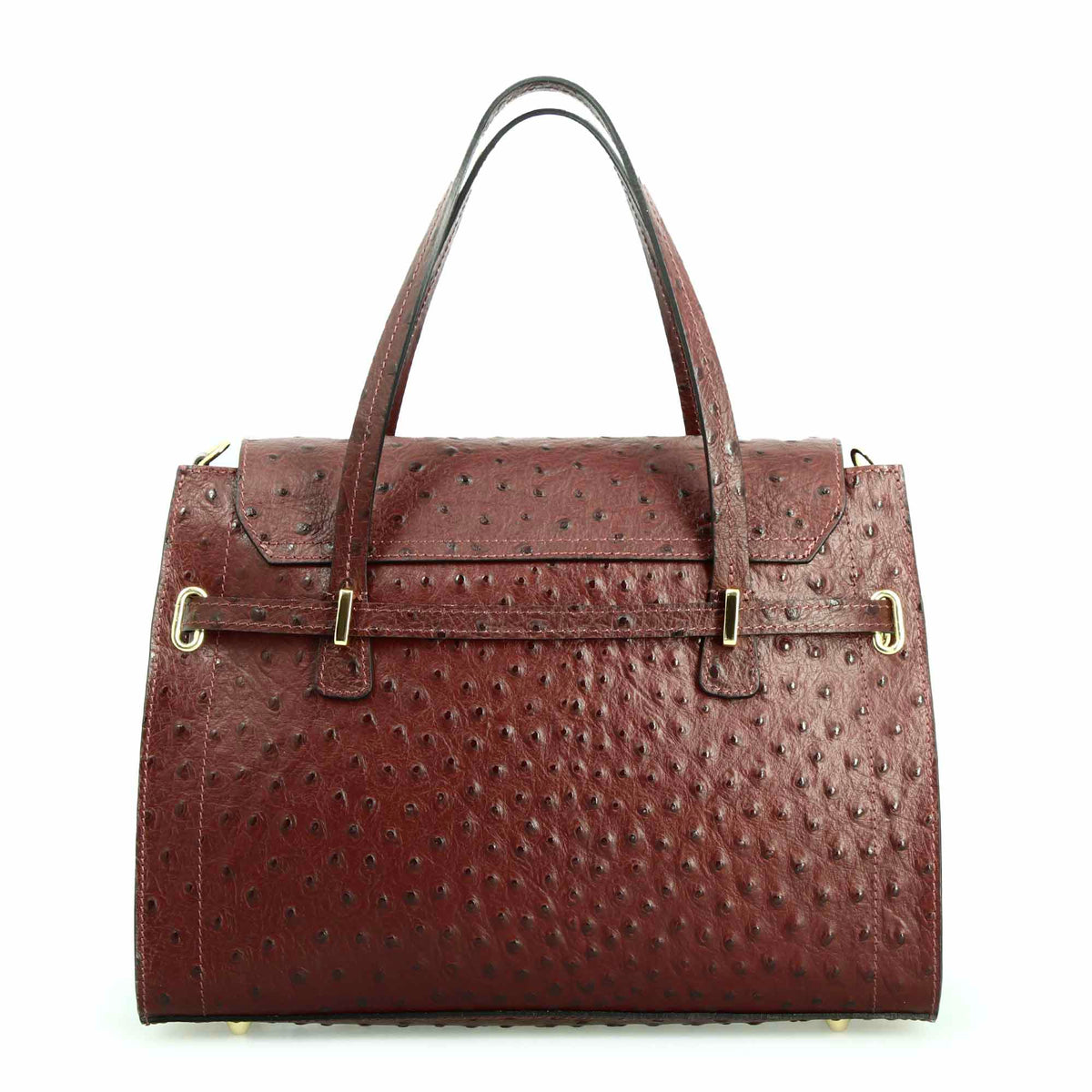 Borsa a mano grande artigianale da donna in pelle stampata bordeaux - LeonardoShoes