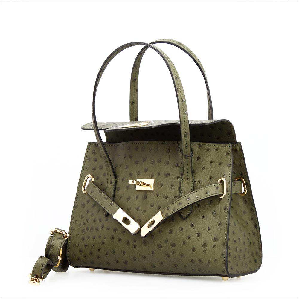 Rosetta M - Sac à main de taille moyenne cuir vert 