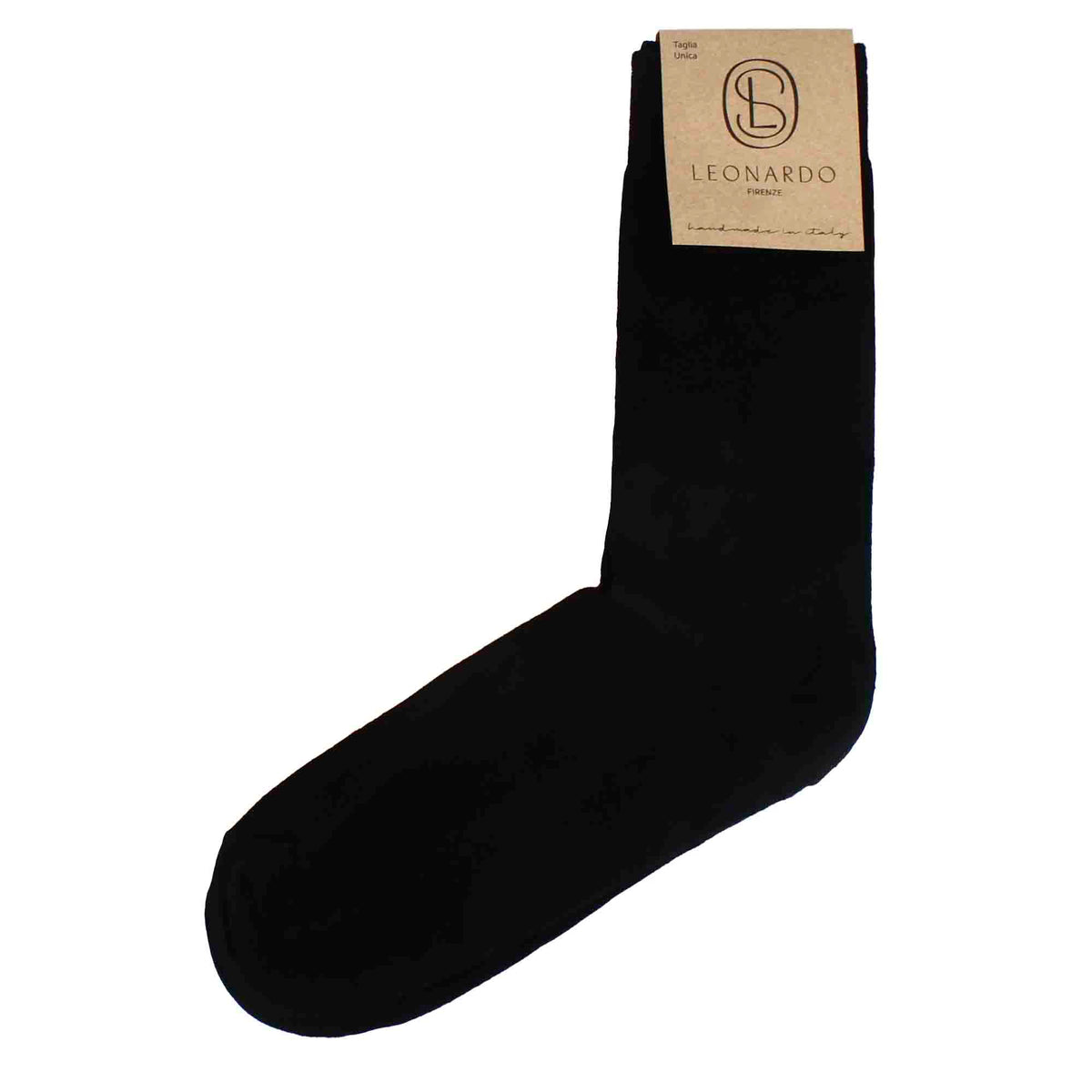 Calzini da uomo in cotone tinta unita colore nero - LeonardoShoes