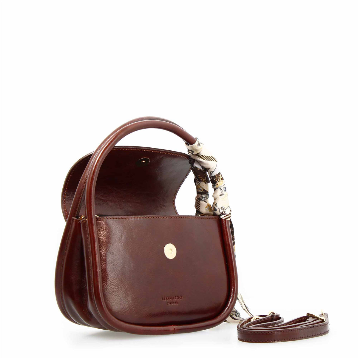 Borsa a mano Caterina artigianale da donna in pelle marrone - LeonardoShoes