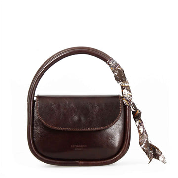 Borsa a mano Caterina artigianale da donna in pelle marrone scuro - LeonardoShoes
