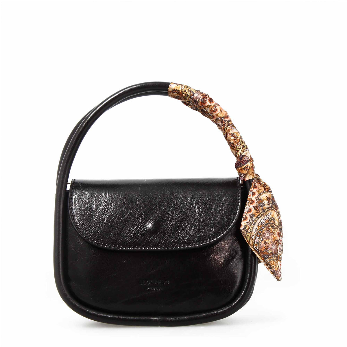 Borsa a mano Caterina artigianale da donna in pelle nera - LeonardoShoes