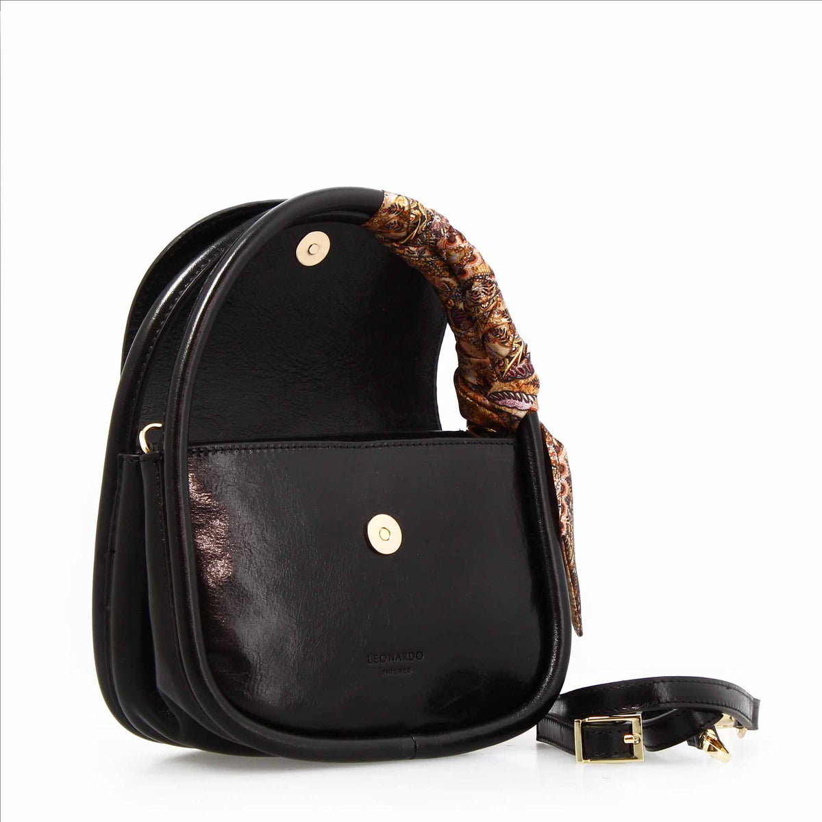 Borsa a mano Caterina artigianale da donna in pelle nera - LeonardoShoes