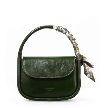 Borsa a mano Caterina artigianale da donna in pelle verde - LeonardoShoes