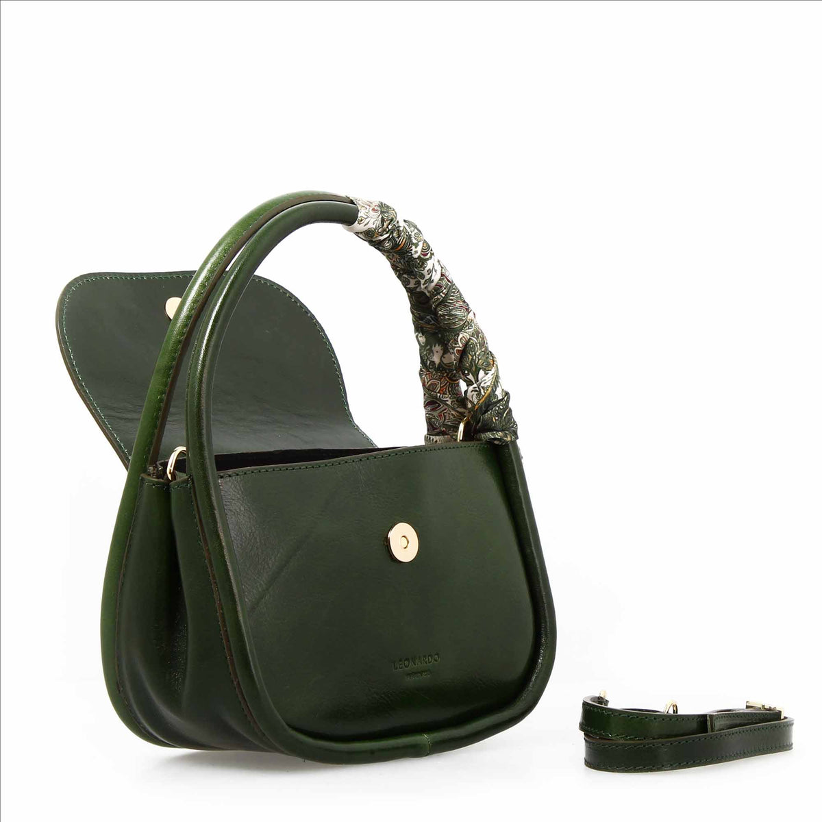 Borsa a mano Caterina artigianale da donna in pelle verde - LeonardoShoes