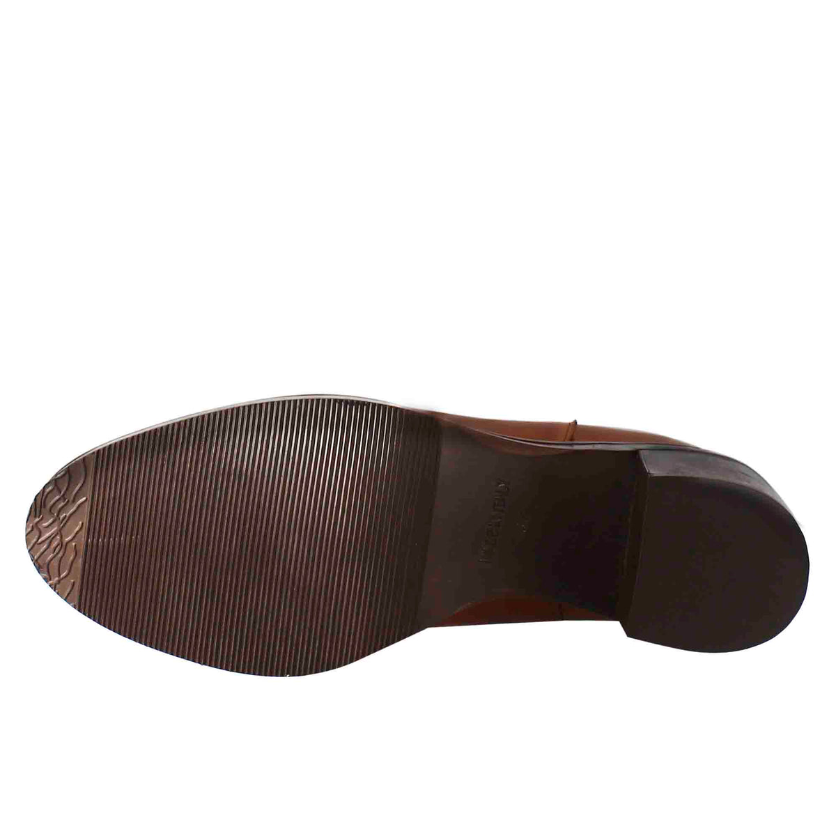 Chelsea da donna liscio con tacco medio in pelle marrone - LeonardoShoes