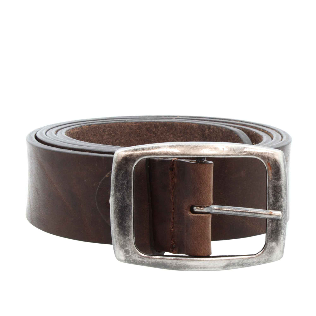 Cintura da uomo classica in pelle opaca marrone - LeonardoShoes