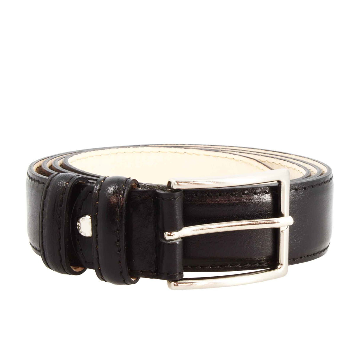 Cintura da uomo in pelle pieno fiore colore nero - LeonardoShoes