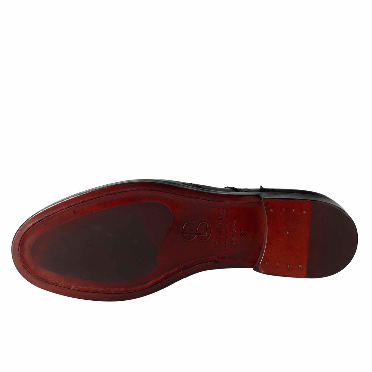 Derby da donna con effetto brogue in pelle colore nero - LeonardoShoes