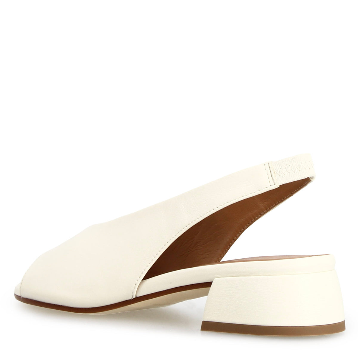 Sandalo con tacco medio Elettra da donna in pelle bianca - LeonardoShoes