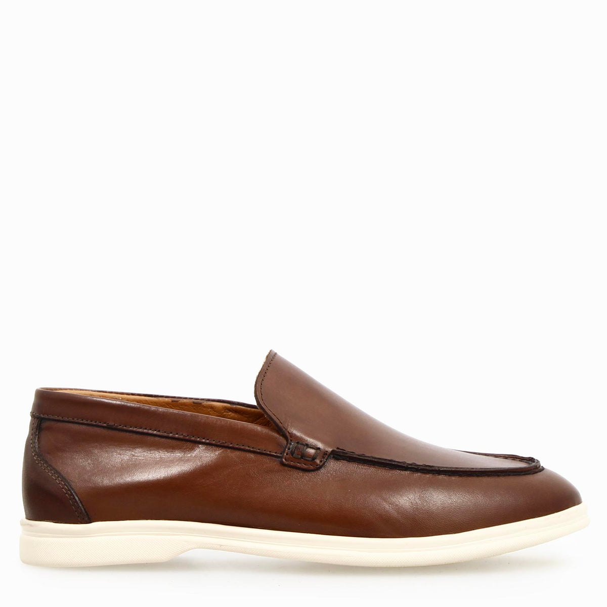 Mocassino Elite da uomo in pelle marrone - LeonardoShoes