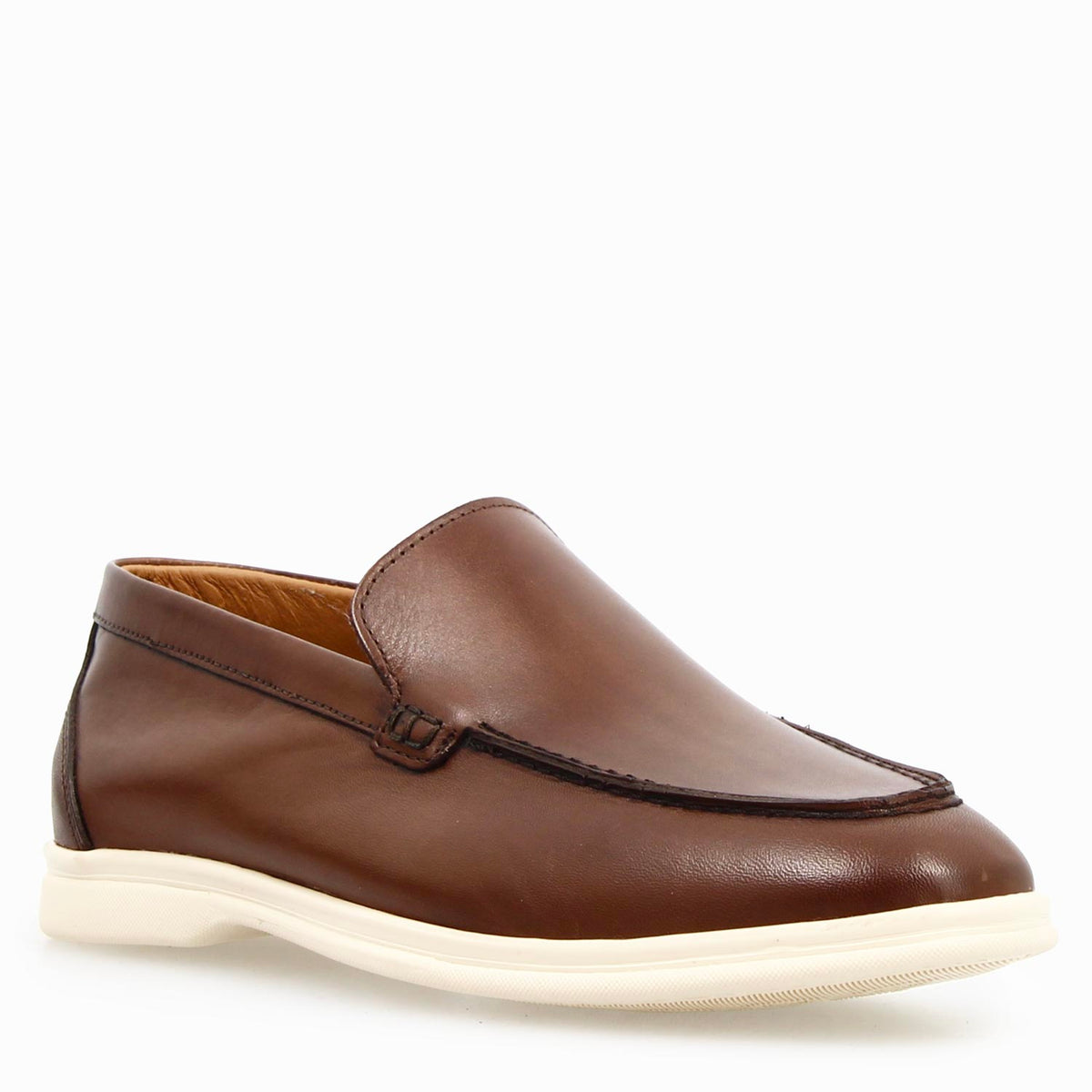 Mocassino Elite da uomo in pelle marrone - LeonardoShoes