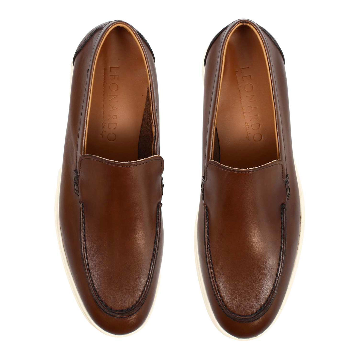 Mocassino Elite da uomo in pelle marrone - LeonardoShoes