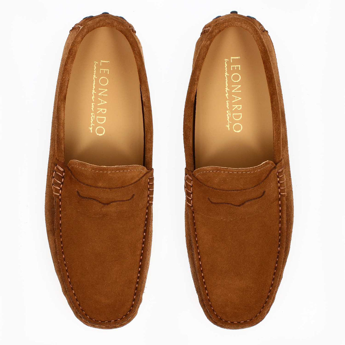 Car shoe Garda da uomo in camoscio marrone - LeonardoShoes