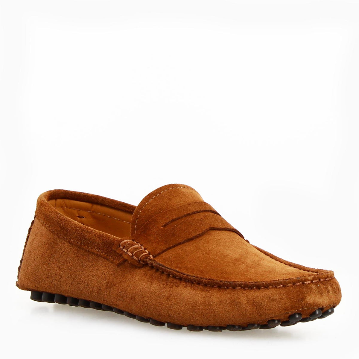 Car shoe Garda da uomo in camoscio marrone - LeonardoShoes