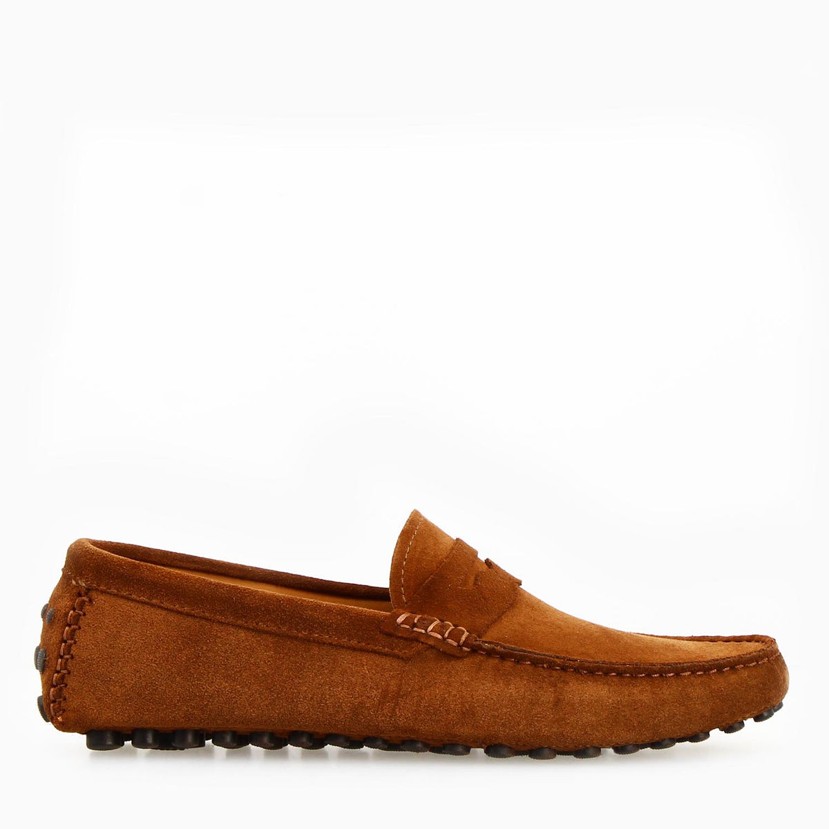 Car shoe Garda da uomo in camoscio marrone - LeonardoShoes
