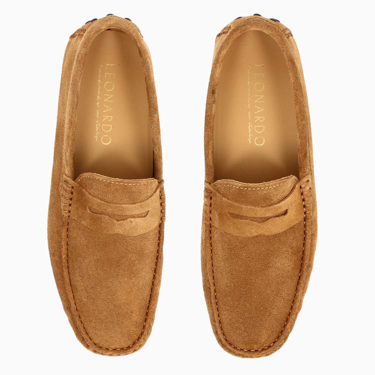 Car shoe Garda da uomo in pelle scamosciata marrone chiaro - LeonardoShoes