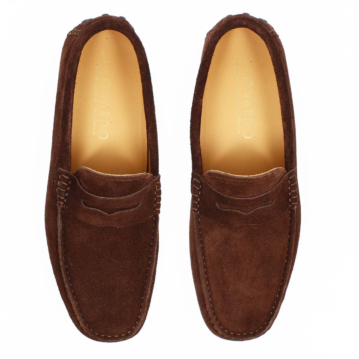 Car shoe Garda da uomo in pelle scamosciata marrone scuro - LeonardoShoes