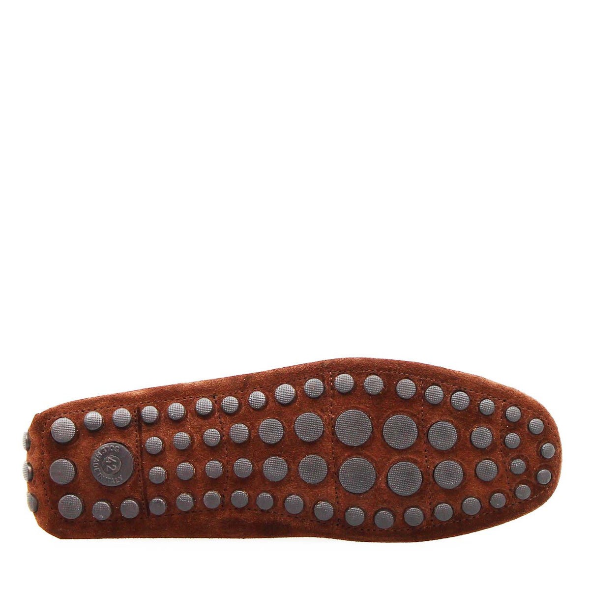 Car shoe Garda da uomo in pelle scamosciata marrone scuro - LeonardoShoes