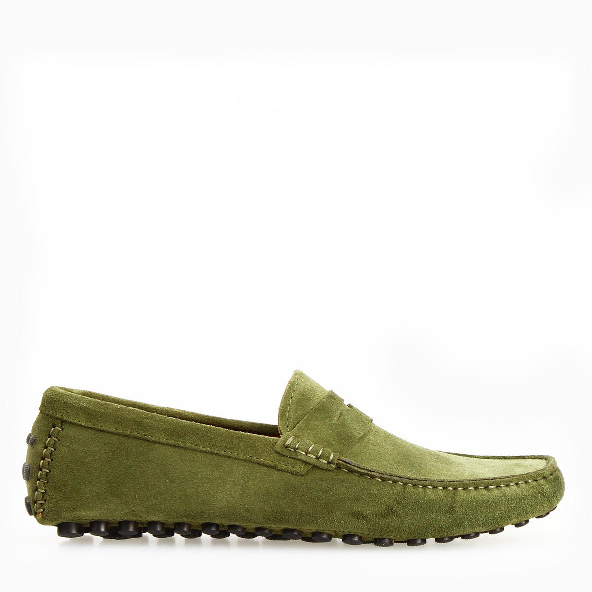 Car shoes Garda da uomo in camoscio verde - LeonardoShoes