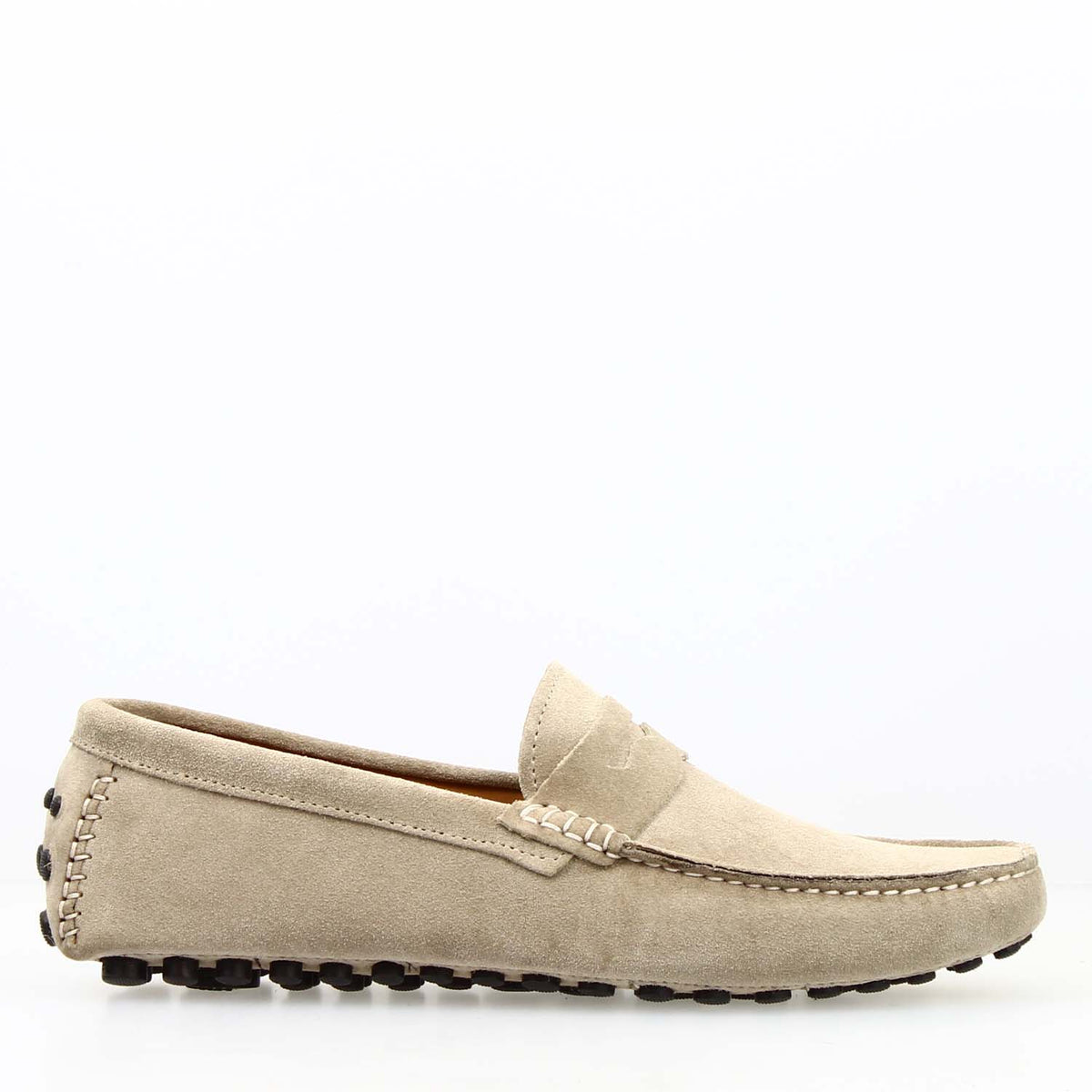 Car shoe Garda da uomo in camoscio beige - LeonardoShoes