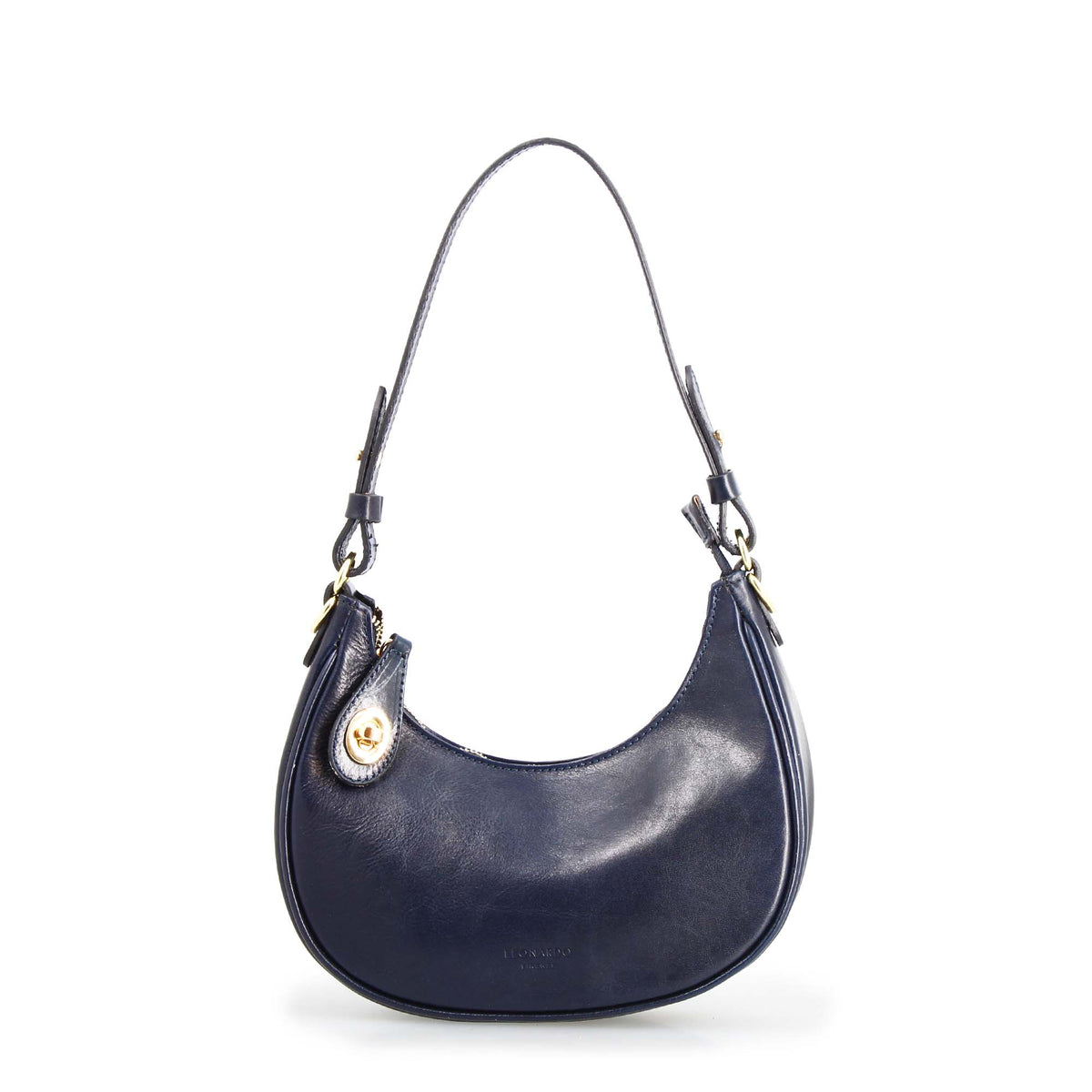 Jane - Borsa a spalla in pelle colore blu doppia chiusura.