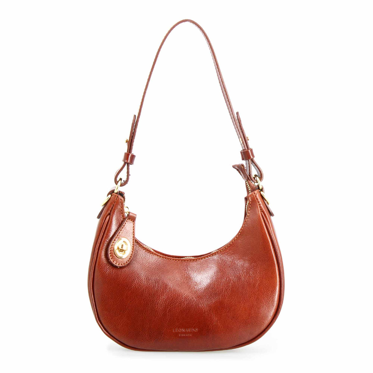Jane - Borsa a spalla donna in pelle marrone doppia chiusura