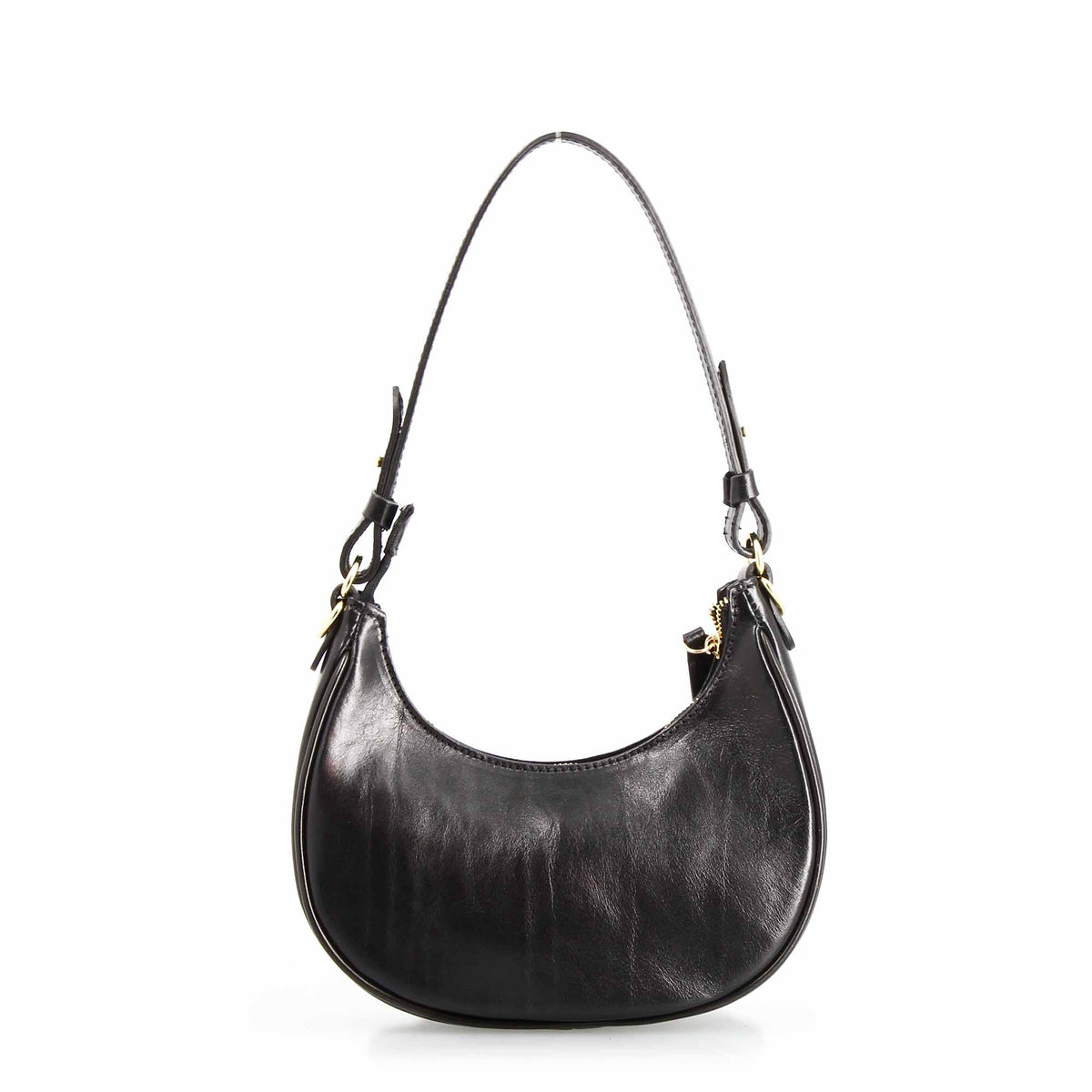 Jane - Borsa a spalla donna in pelle nera doppia chiusura