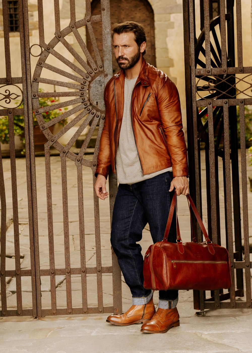 Stivaletto da uomo cap toe fatto a mano in pelle marrone - LeonardoShoes
