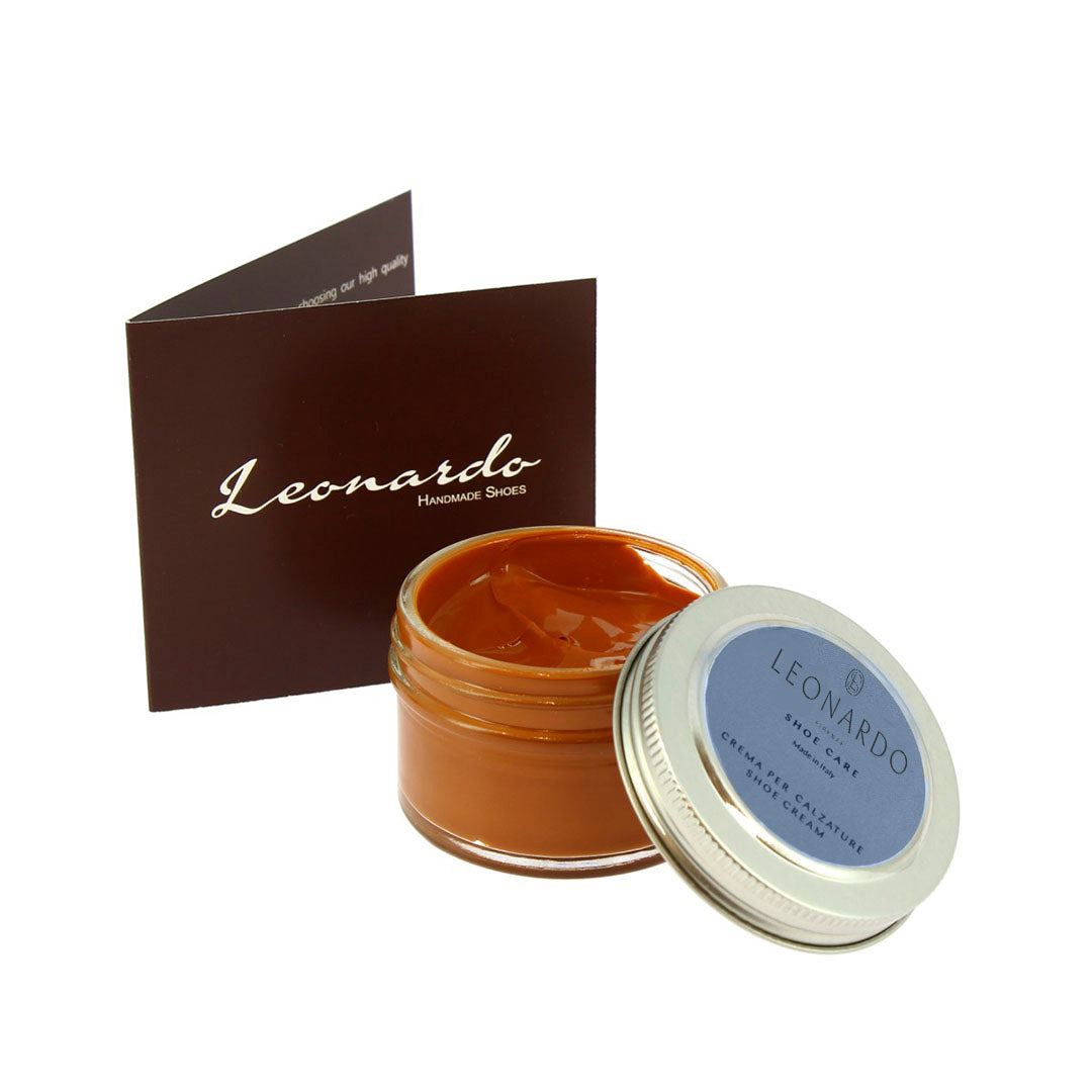 Lucido da scarpe colore marrone chiaro crema per calzature in pelle 50 ml - LeonardoShoes