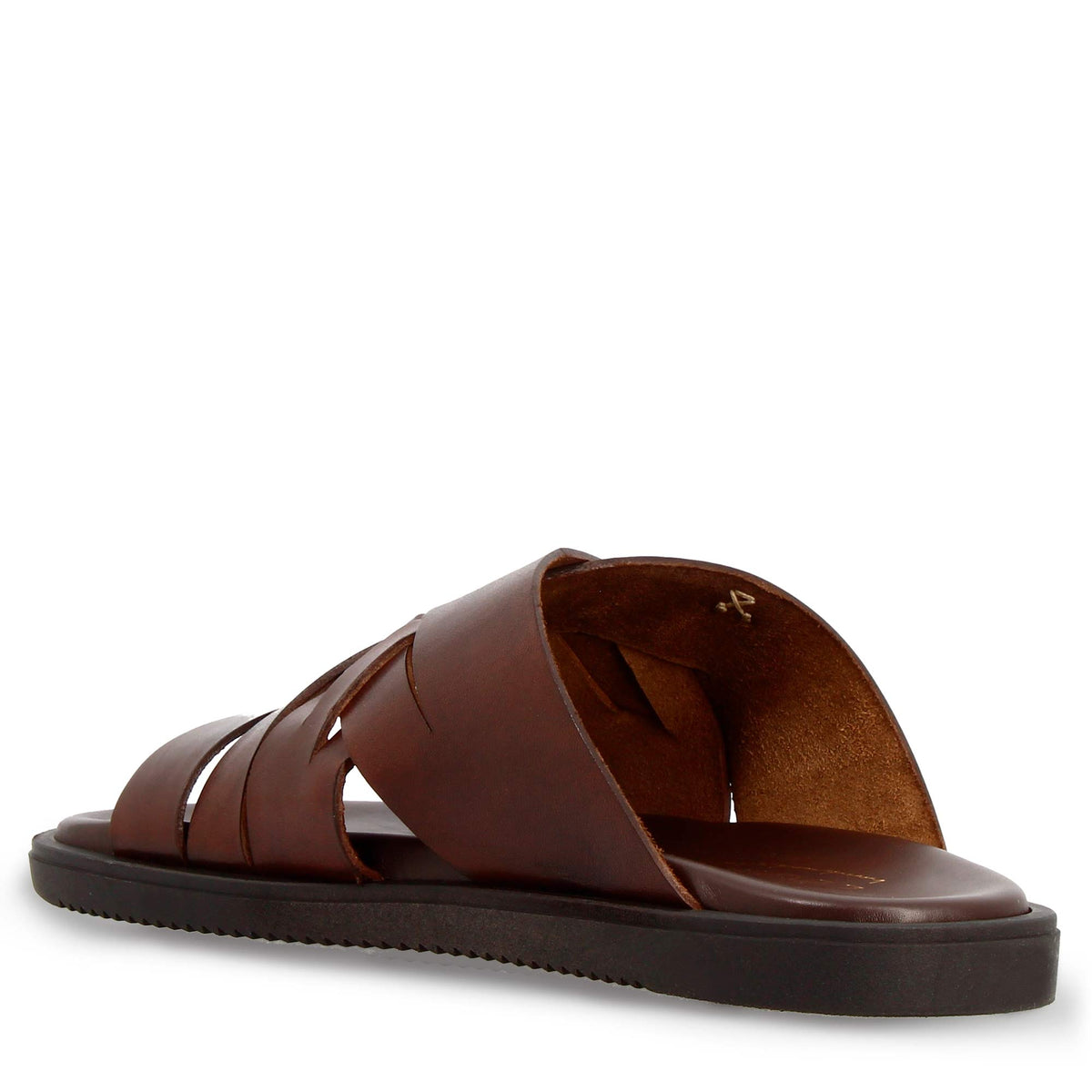Sandali intrecciati da uomo in pelle  colore marrone fatti a mano - LeonardoShoes
