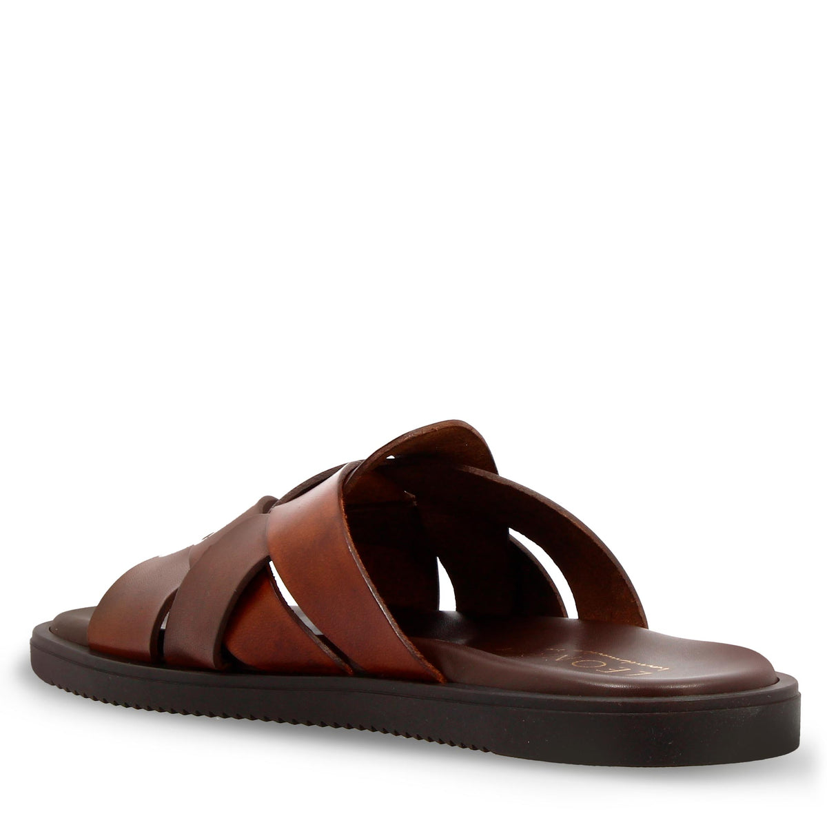 Sandalo artigianale elegante da uomo in pelle marrone - LeonardoShoes