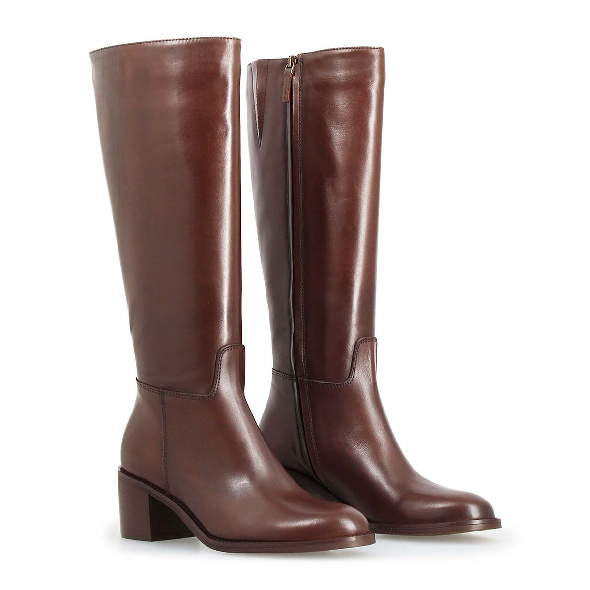Messala - Stivale da donna in pelle marrone scuro