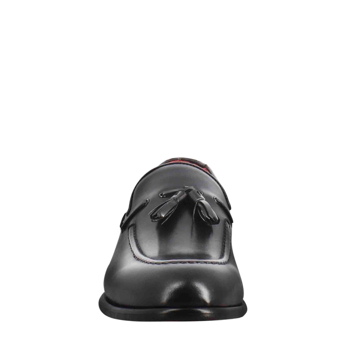 Mocassino con nappine da uomo in pelle colore nero - LeonardoShoes