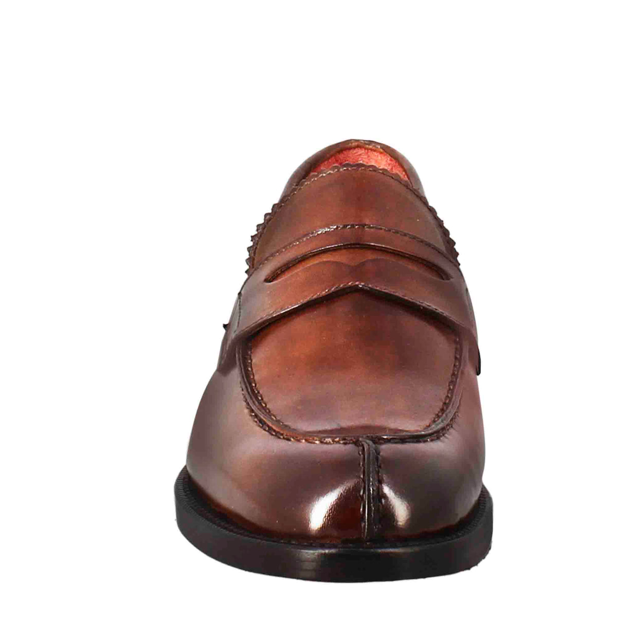 Mocassino da donna con bocca di leone in pelle marrone - LeonardoShoes