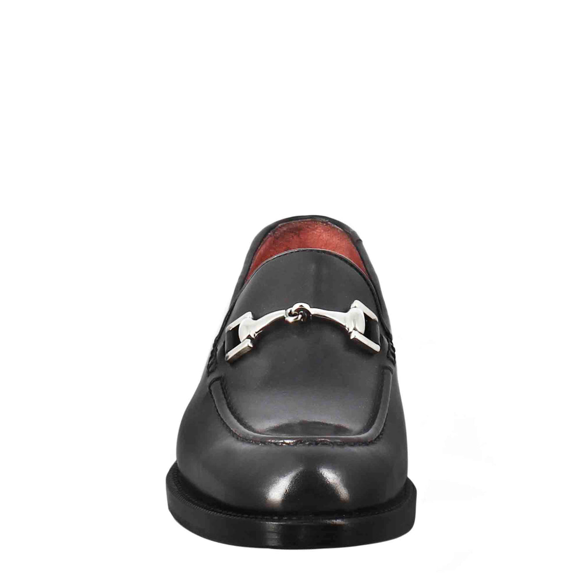 Mocassino da donna in pelle colore nero con fibbia - LeonardoShoes