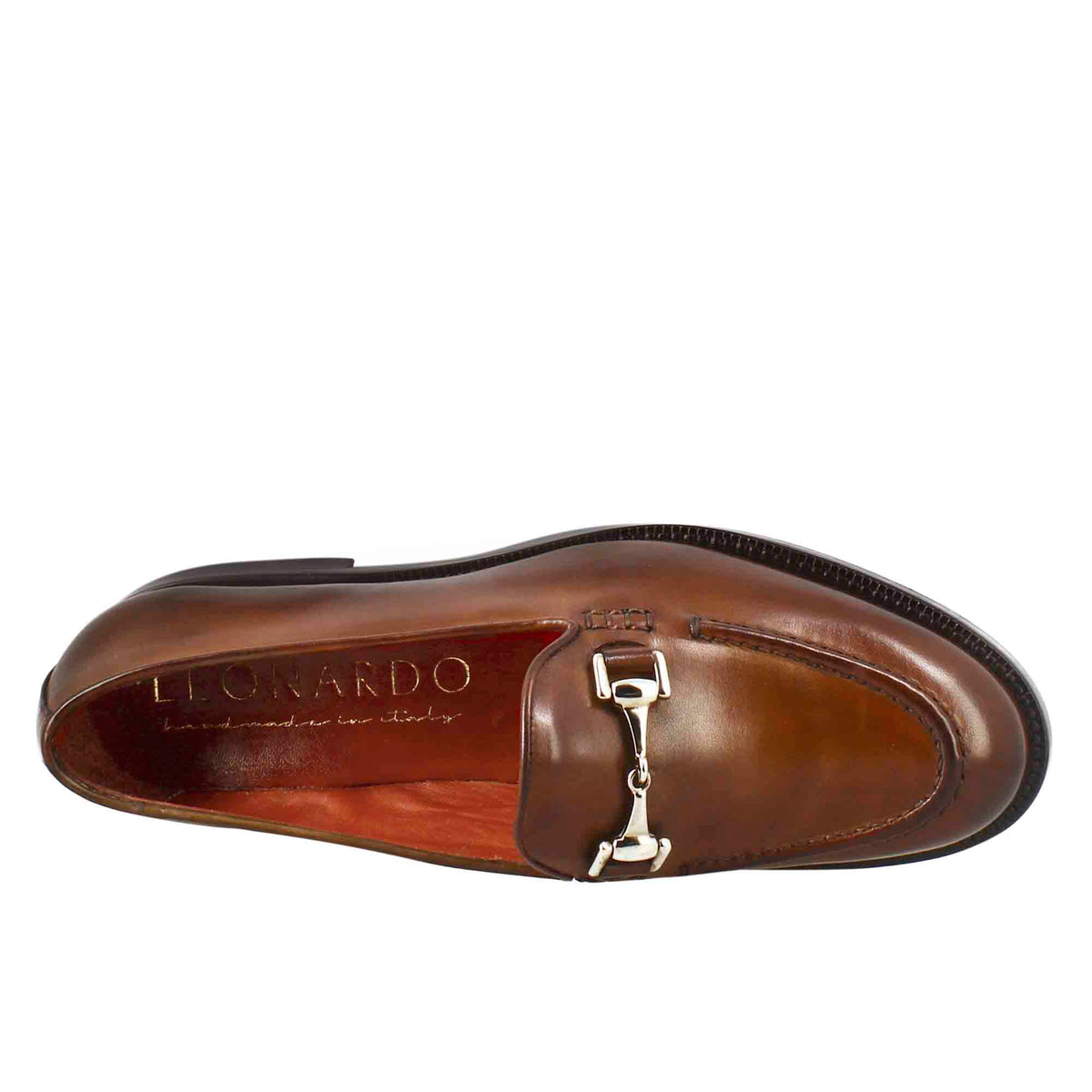 Mocassino da donna in pelle colore marrone con fibbia - LeonardoShoes
