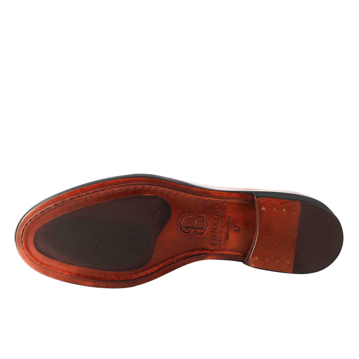 Mocassino da donna in pelle colore rosso con fibbia - LeonardoShoes