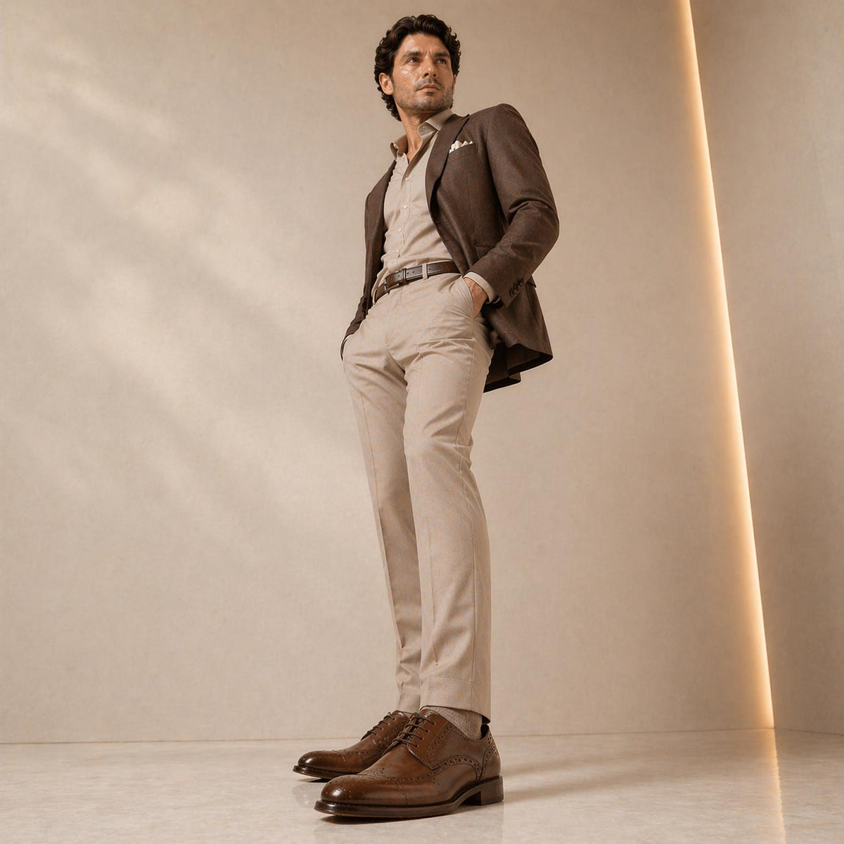 Derby brogue marrone da uomo Ottaviano - LeonardoShoes