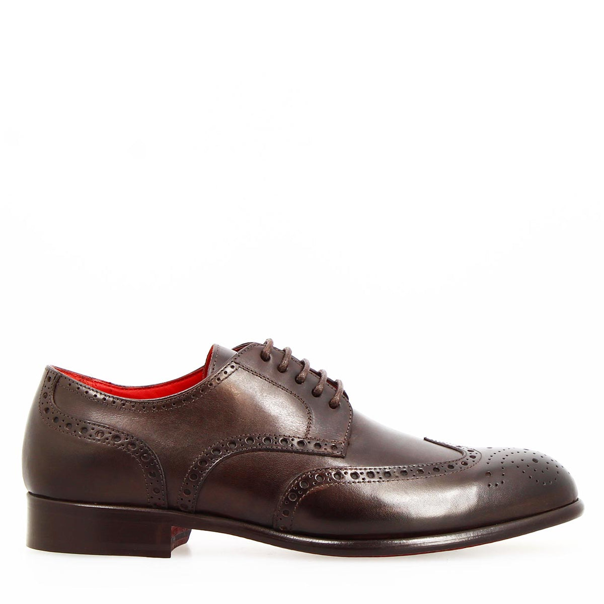 Derby brogue marrone scuro da uomo Ottaviano - LeonardoShoes